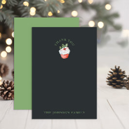Weihnachts Cupcake Wasserfarbe Danke Karte