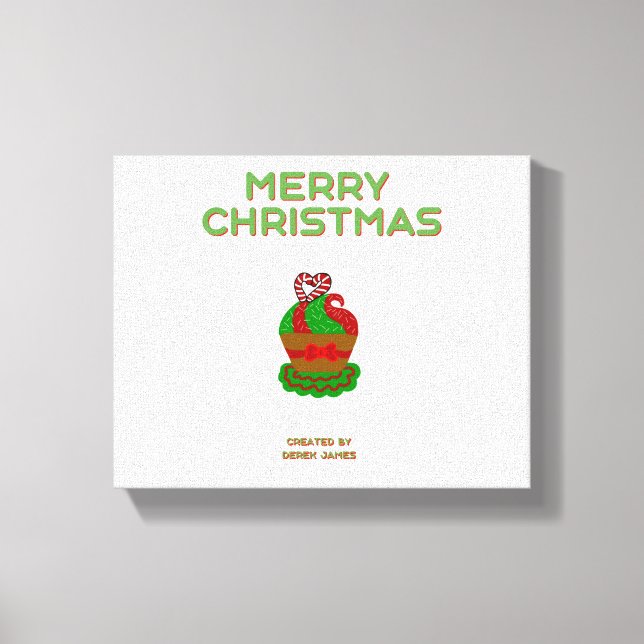 Weihnachts Cupcake Wrapped Canvas Leinwanddruck (Vorderseite)