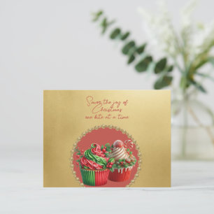 Weihnachts-Cupcakes Genießen Sie die Freude Postkarte