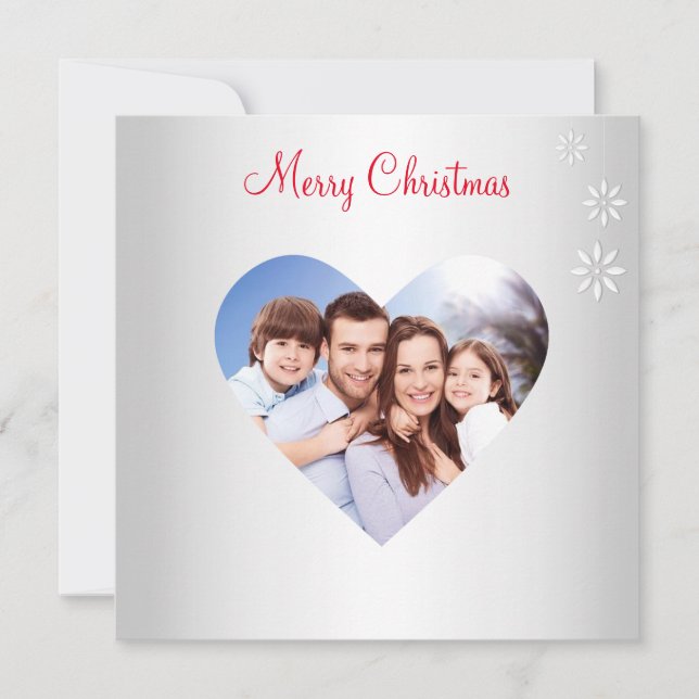 Weihnachts-Custom-Family-Foto auf Silver (Vorderseite)