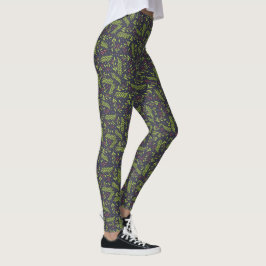 Weihnachts-Cypress-Schneeflocken Berries Rote Blum Leggings