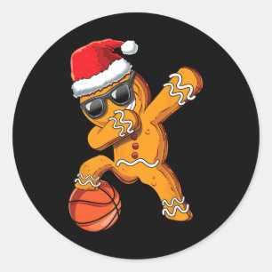 Weihnachts-Dabbing Gingerbread Man Dab Cool Sketch Runder Aufkleber