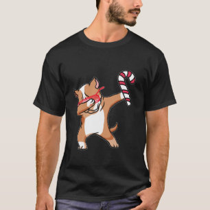 Weihnachts Dabbing Pitbull Welpe Dog Candy Cane Da T-Shirt
