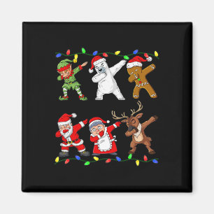 Weihnachts Dabbing Santa and Friends Quarantine Bo Magnet