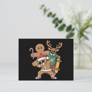 Weihnachts-Dabbing Santa Bar Skate Rentier Xmas Feiertagspostkarte