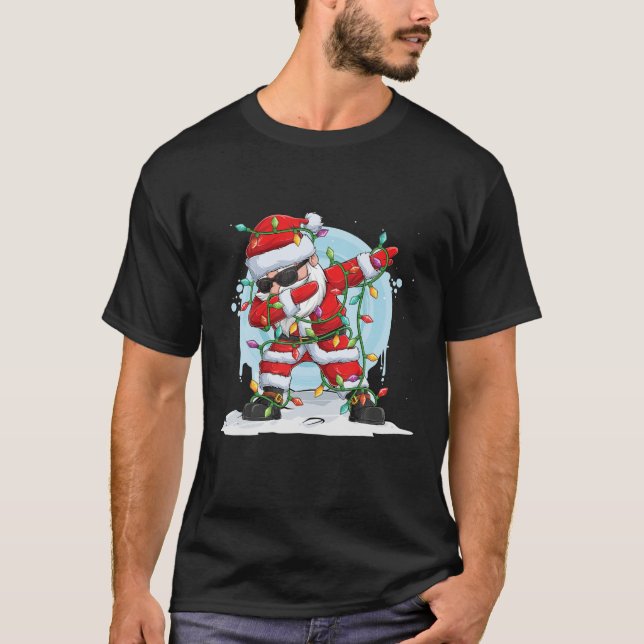 Weihnachts-Dabbing Santa Funny Outfit Design T-Shirt (Vorderseite)