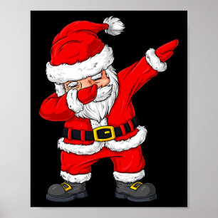 Weihnachts-Dabbing Weihnachtsjunge Mädchen Weihnac Poster