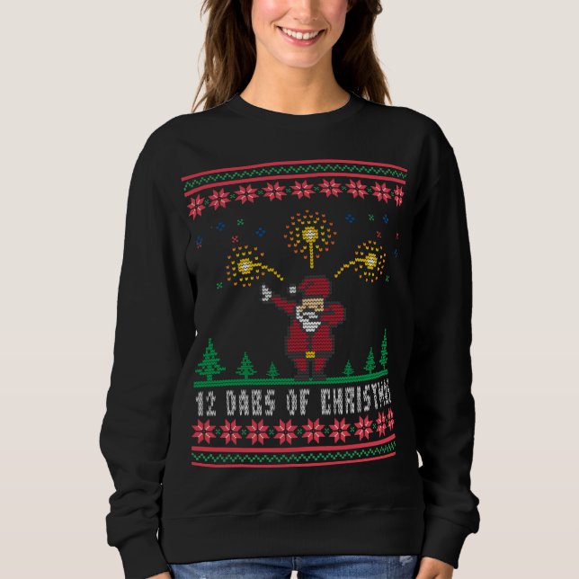 Weihnachts-Dabs von Weihnachten Ugly Xmas Sweater Sweatshirt (Vorderseite)
