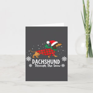Weihnachts-Dachshund Durch Den Schnee Wiener Hund Karte