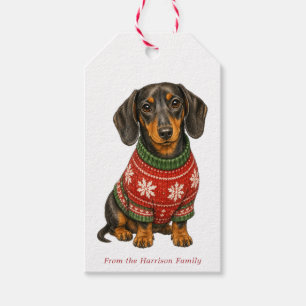 Weihnachts-Dachshund-Hund-Geschenkanhänger Geschenkanhänger