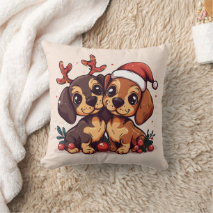 Weihnachts-Dachshund-Hunde Kissen