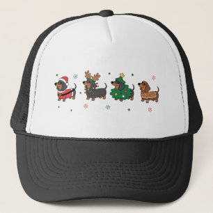 Weihnachts-Dachshund Hunde Süße Feiertags-Wurst-Hu Truckerkappe