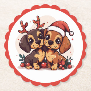 Weihnachts-Dachshund-Hunde Untersetzer