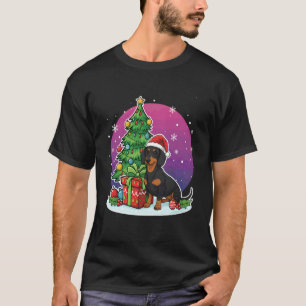 Weihnachts-Dachshund-Santa-Hut Xmas-Dachshund-Lieb T-Shirt