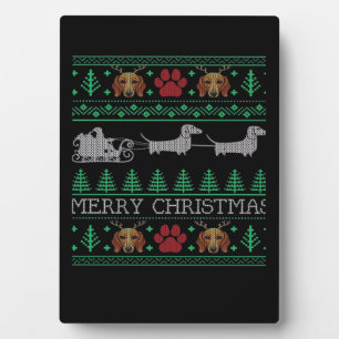 Weihnachts-Dachshund Wiener Dog Dachshund Hässlich Fotoplatte