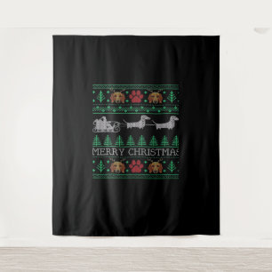 Weihnachts-Dachshund Wiener Hund Dachshund Hässlic Wandteppich
