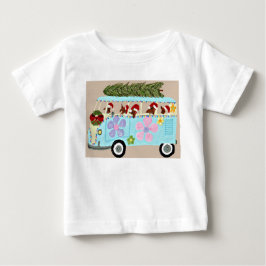 Weihnachts-Dachshunde im Hippie-Van Baby T-shirt