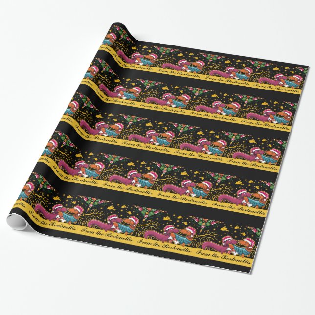 Weihnachts-Dachsunds-Wrapping Paper - SRF Geschenkpapier (Ungerollt)