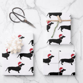 Weihnachts-Dackel durch den Schnee Geschenkpapier Set