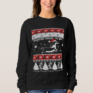 Weihnachts-Dackel durch den Schnee Sweatshirt