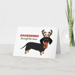 Weihnachts-Dackel durch den Schneekneehund Karte