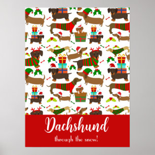 Weihnachts-Dackel Funny Holiday Poster