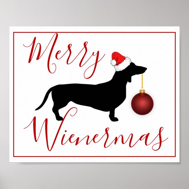 Weihnachts-Dackel Funny Merry Wienermas Poster (Vorne)