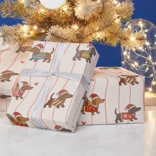 Weihnachts-Dackel Geschenkpapier