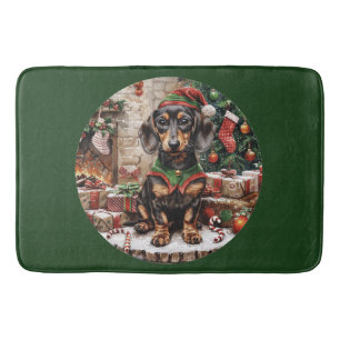Weihnachts-Dackel Hogs Elf Badematte
