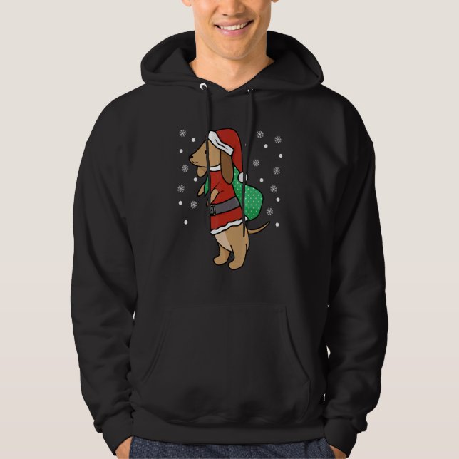 Weihnachts-Dackel Hund Niedliche Dackel Hunde Weih Hoodie (Vorderseite)