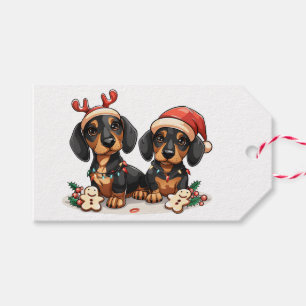 Weihnachts-Dackel Hunde Geschenkanhänger