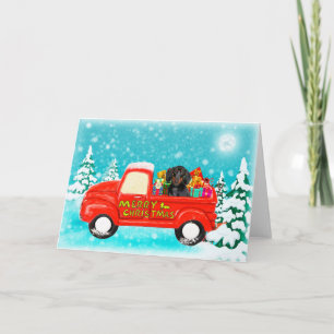 Weihnachts-Dackel Hundeschenke Lieferwagen Karte