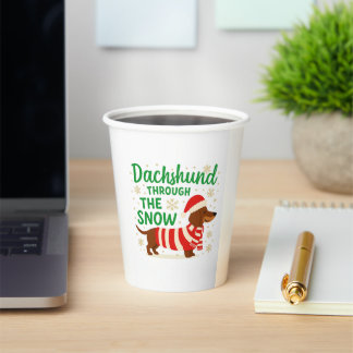 Weihnachts-Dackel-Papierbecher Pappbecher