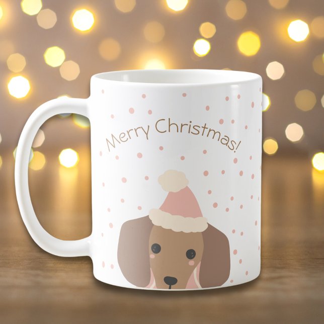 Weihnachts-Dackel Puppy Dog Editable Colors Kaffeetasse (Von Creator hochgeladen)
