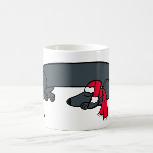 Weihnachts-Dackel-Schlaf-Tasse Kaffeetasse