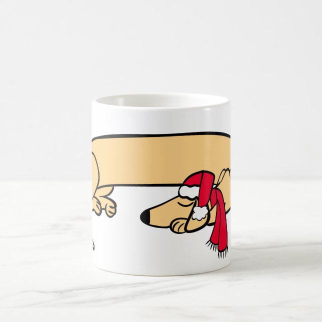 Weihnachts-Dackel Schlafen Tasse (Mittel)
