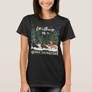 Weihnachts-Dackel Wandern in einer Dackel Wunderla T-Shirt