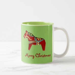Weihnachts-Dala-Horse-Tasse Zweifarbige Tasse
