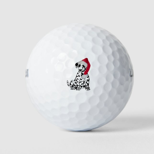 Weihnachts-Dalmatiner Golfball (Vorderseite)