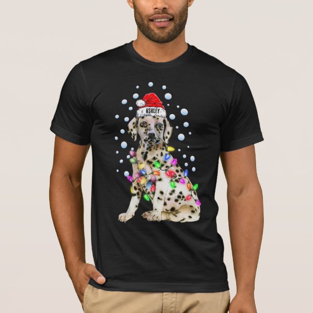 Weihnachts-Dalmatiner-Hund Welpe T-Shirt (Vorderseite)