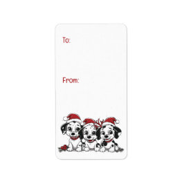 Weihnachts-Dalmatiner-Hunde Adressaufkleber