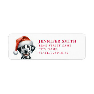 Weihnachts-Dalmatiner-Hunde-Rücksendeadressen-Aufk