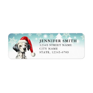 Weihnachts-Dalmatiner-Hunde-Rücksendeadressen-Aufk