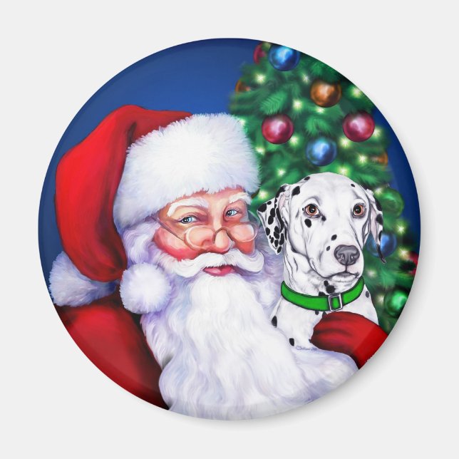 Weihnachts-Dalmatiner Magnet (Vorne)