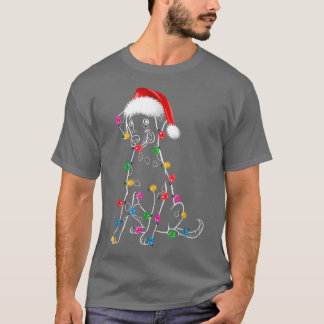 Weihnachts-Dalmatiner mit Lights Weihnachtsmannmüt T-Shirt