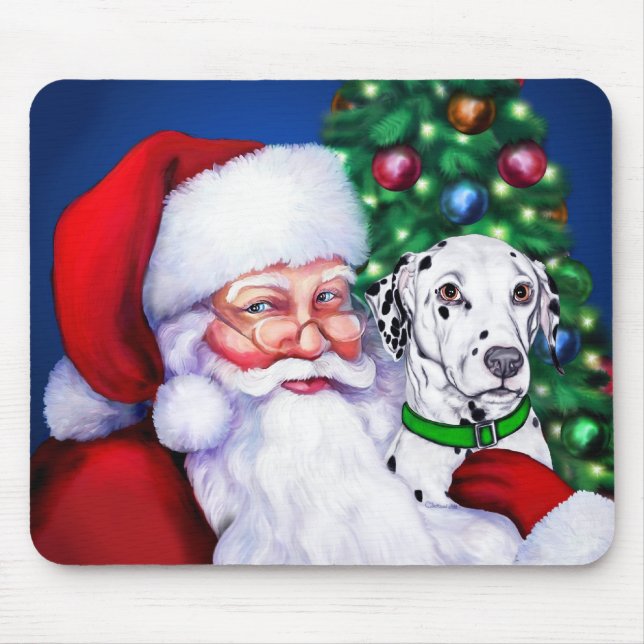 Weihnachts-Dalmatiner Mousepad (Vorne)