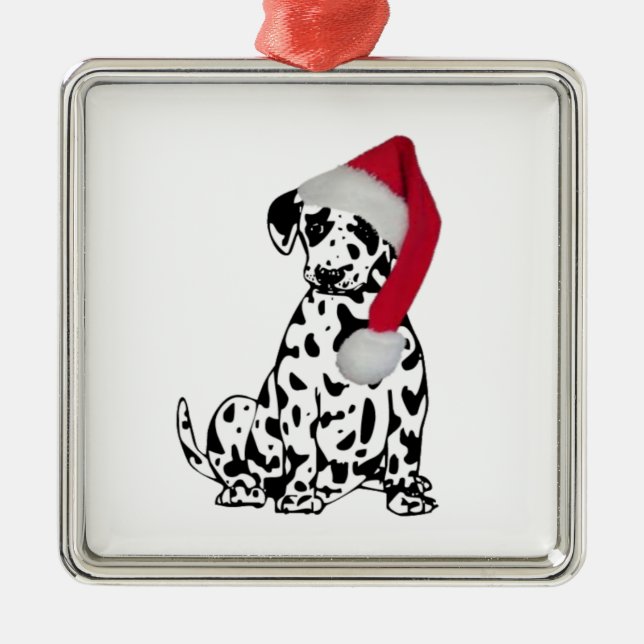 Weihnachts-Dalmatiner Ornament Aus Metall (Vorne)