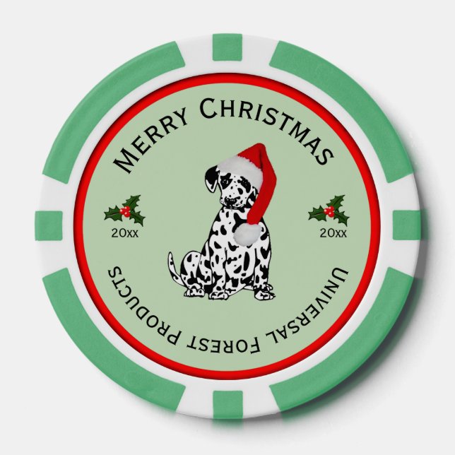 Weihnachts-Dalmatiner Pokerchips (Vorderseite)