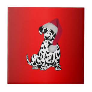Weihnachts-Dalmatiner Red Fliese