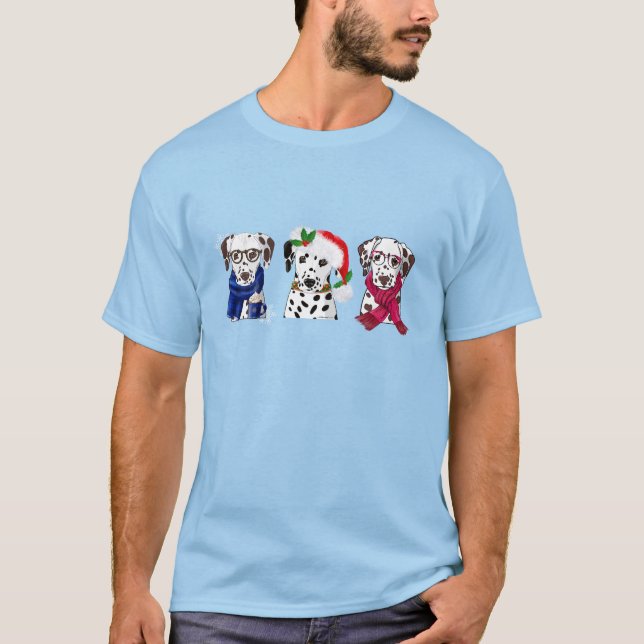 Weihnachts-Dalmatiner T-Shirt (Vorderseite)